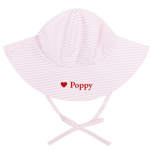 Minnow baby pink stripe sun hat