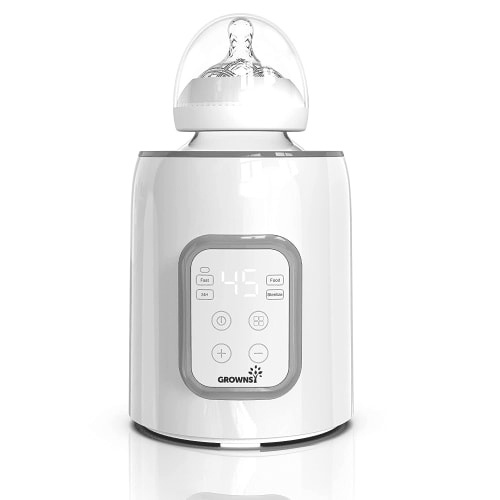 Grownsy 8-in-1 Baby Bottle Warmer - Fast Warming, Accurate Temperature Control, Defrost, Sterilize, Keep Warm, Heat Baby Food Jars, Timer, BPA-Free, White