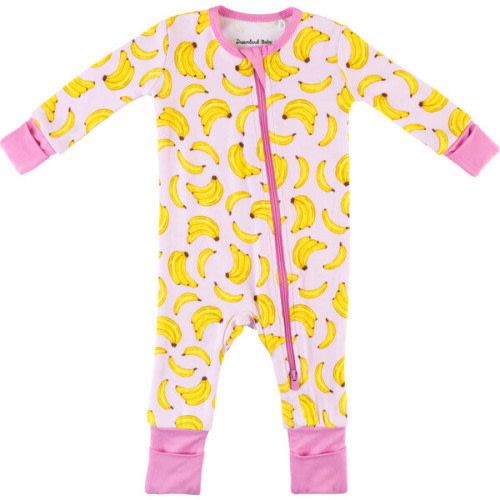 Baby Bamboo Pajamas w/ DreamCuffs®, Banana Pink - Dreamland Baby | Maisonette