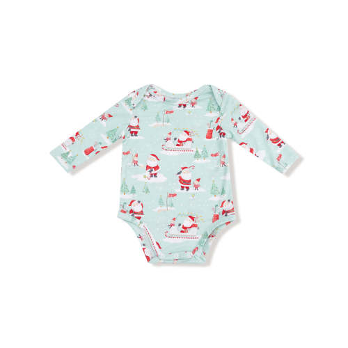 Long Sleeve Bodysuit, Golfing Santa and Elves