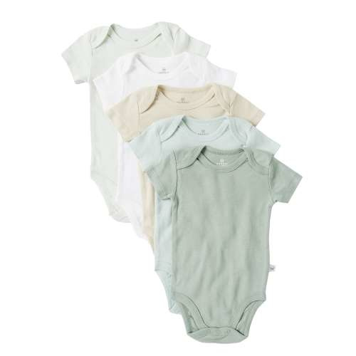 Honest Baby Clothing Baby Boys Newborn-12 Months Short Sleeve Organic Cotton Bodysuit 5-Pack