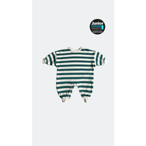Green Striped Oversized Cozy Bodysuit