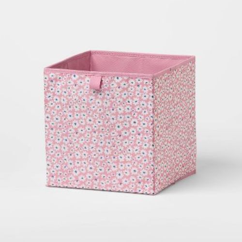 11" Fabric Bin Pink Floral - Brightroom™