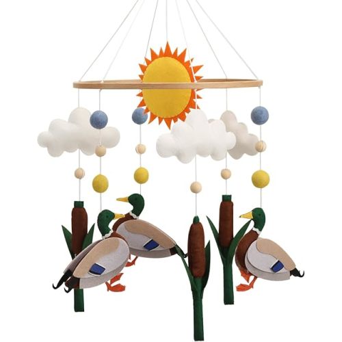 Duck Mobile - Handmade Mallard Duck Mobile with Clouds for a Hunting Farm Theme