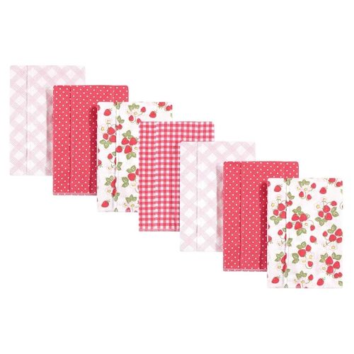 Hudson Baby Unisex Baby Cotton Flannel Burp Cloths, Strawberries, One Size