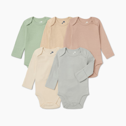 Small Story Long Sleeve Bodysuit (5 Pack) - Dusty Neutrals, Nb