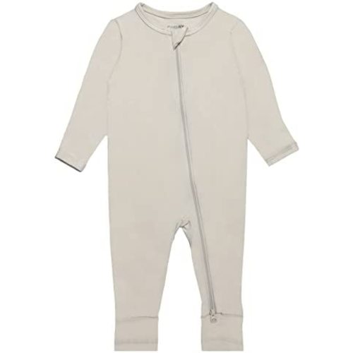 GUISBY Baby Footless Rompers, Rayon Pajamas 2 Way Zipper with Long Sleeve Sleeper
