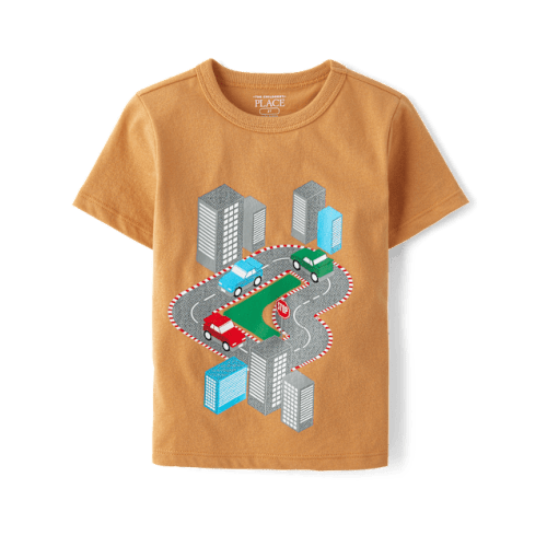 Baby And Toddler Boys Car City Graphic Tee - Yellow