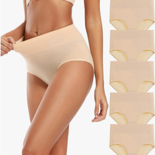 Molasus Women's Cotton Underwear High Waisted Full Coverage Ladies Panties (Regular & Plus Size)