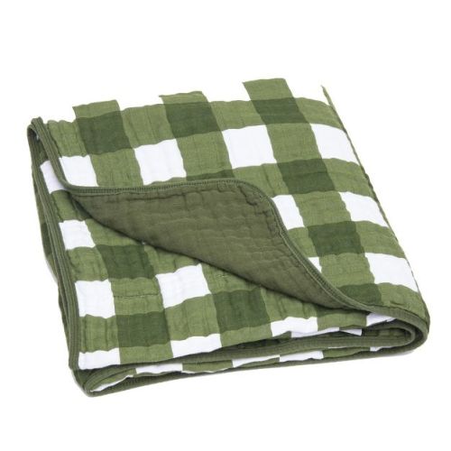Parker Baby Co. Cotton Muslin Blanket - Green Buffalo