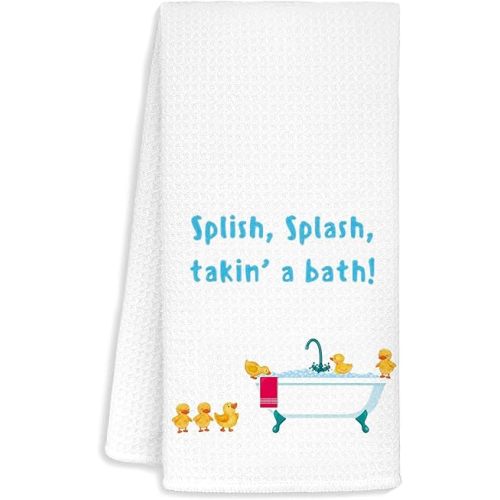 Yellow Rubber Duck Hand Towels for Kids Bathroom, Rubber Ducks Themed Gifts for Ducks Lovers Women, Rubber Ducke Bathroom Decor for Toddler Boys Girls Kids, 16x24 in
