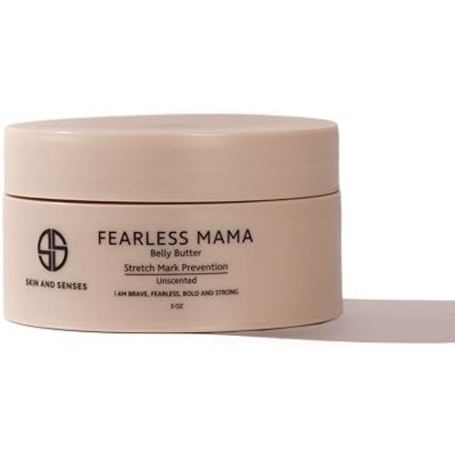 Fearless Mama Belly Butter – Unscented Stretch Mark Cream for Pregnancy – Natural Moisturizer for Stretch Mark and Scar Care – Deep Hydration for Growing Bellies