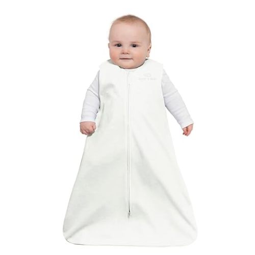 HALO Sleepsack Micro-Fleece Wearable Blanket, TOG 1.0, Cream, Medium - Medium (Pack of 1)