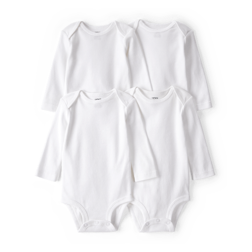 Baby 4-Pack Long-Sleeve Bodysuits - White - Carter's | Carter's