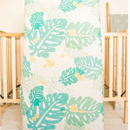 Monstera Leaf Crib Sheet – Kahakai Kids Collection