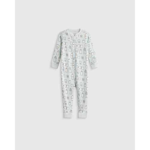 100% Organic Cotton One Piece Pajama - Baby in Milk