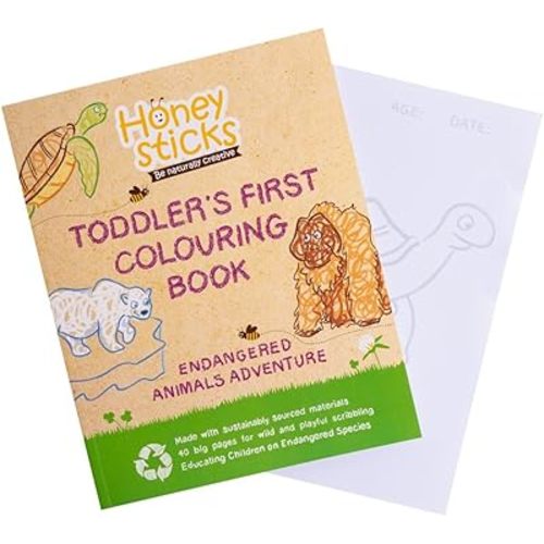 Honeysticks My First Coloring Book for Toddlers 1-3, Large Cute and Simple Images, 40 Pages, Fun and Educational Preschool Coloring Book for Kids Ages 2-4