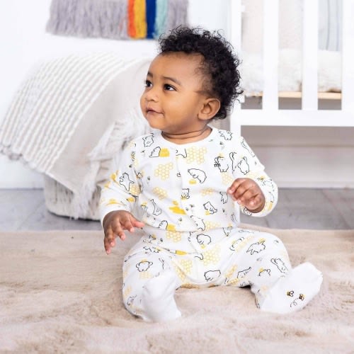 honey bee mine organic cotton magnetic parent favorite footie – Magnetic Me