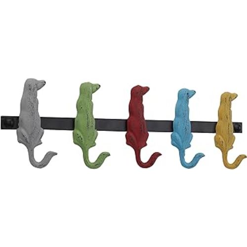 Deco 79 Metal Solid Wall Hook, 19" x 1" x 5", Multi Colored