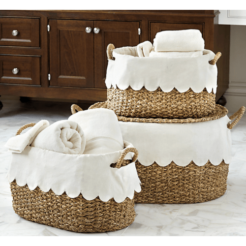 BW Wicker Stacking Storage Baskets