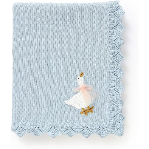 Heritage Receiving Blanket with Cute Embroidered Goose for Girls 30x40 Inch
