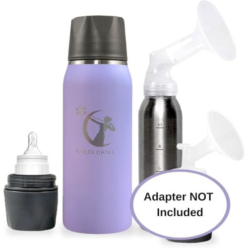 Breastmilk Chiller Reusable Storage Container by CERES CHILL | Keeps Milk Safe for up to 20 Hours | Connects w/Major Pumps (1 Chiller, Ultra Violet)
