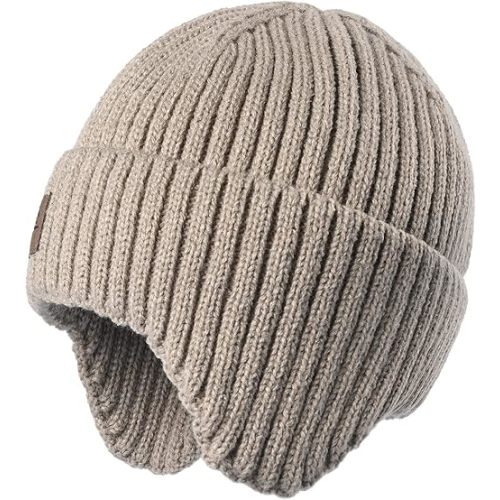 Baby Beanie Fleece Lined Toddler Winter Hat with Ear Flaps Little Girls Boys Warm Hats Cute Beanies for Kids