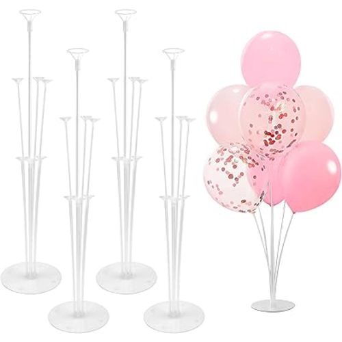 Balloon Stand Kit - 4 Sets with Balloon Sticks, Stands for Table & Floor, Archer with Base for Parties & Decorations
