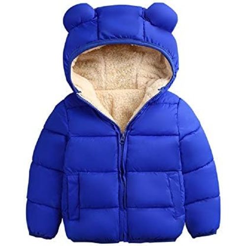 Winter Infant Kids Baby Girls Boys Hooded Snowwear with Bear Ears Toddler Outerwear Lining Coat Warm Jacket