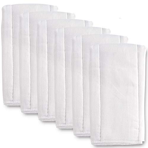 6 Ply Cloth Diapers Burp Cloth, Fasoar Thick Washable Absorbent Cotton Diaper for Babies and Toddlers Multi-Use 6/10/12 Count