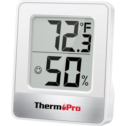 Thermopro Tp49w Mini Hygrometer Thermometer With Large Digital View Indoor Thermometer Humidity Gauge Monitor For Greenhouse Cellar In White