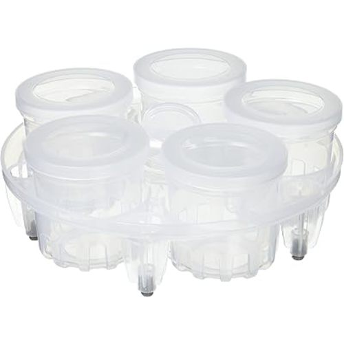 Instant Pot Yogurt Cups and Pressure Sterilization Rack, 6-Oz Dessert Cups with Lids, Bottle Sterilizer, Non-Toxic, BPA-Free Plastic, Clear