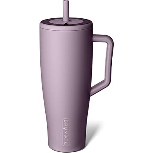BrüMate Era 40 oz Tumbler with Handle and Straw | 100% Leakproof Insulated Water Bottle Tumbler with Lid and Flexible SoftSip Straw | Made of Stainless Steel | Cup Holder Friendly | 40oz (Lilac Dusk)