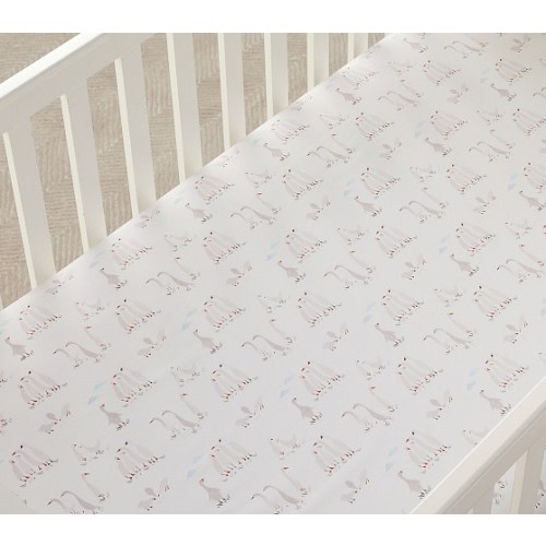 Darby Duckling Organic Crib Fitted Sheet | Pottery Barn Kids