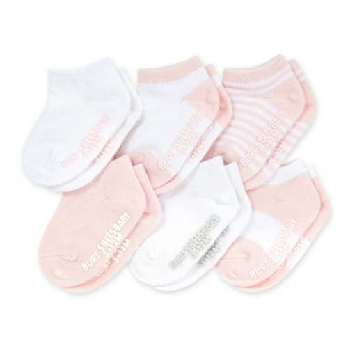 Burt's Bees Baby 0-24 mo Cotton Ankle Socks Blossom, 6 pc