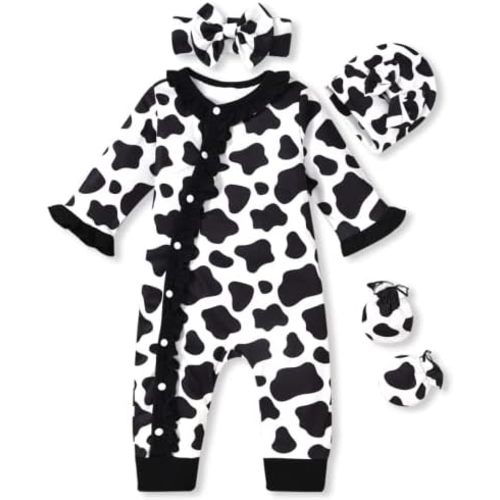 Aalizzwell Baby Girls Romper Outfit Fall Winter Clothes with Accessories