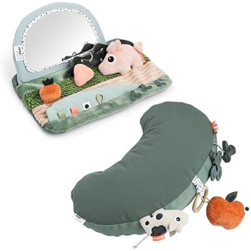 Done by Deer Tummy time Sensory Mirror and Activity Pillow, Tiny Farm