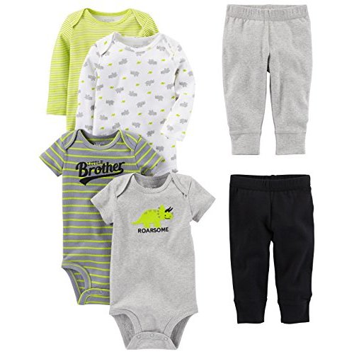 Simple Joys by Carter's Baby Boys' 6-Piece Bodysuits (Short and Long Sleeve) and Pants Set