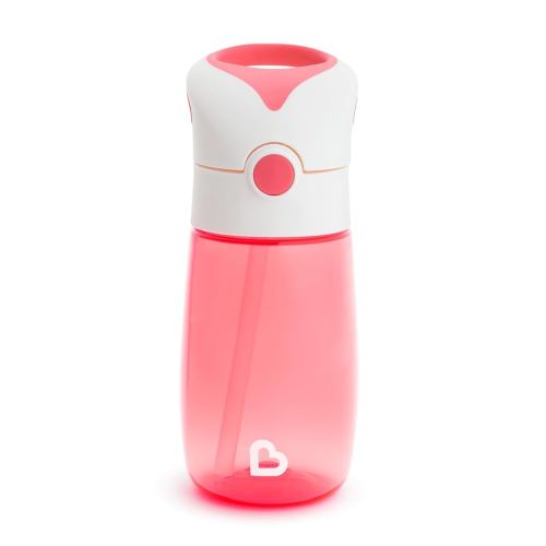 Munchkin® Flip & Go™ Toddler Sippy Cup with Straw, 12 Ounce, Ultra Durable Tritan Material, Pink
