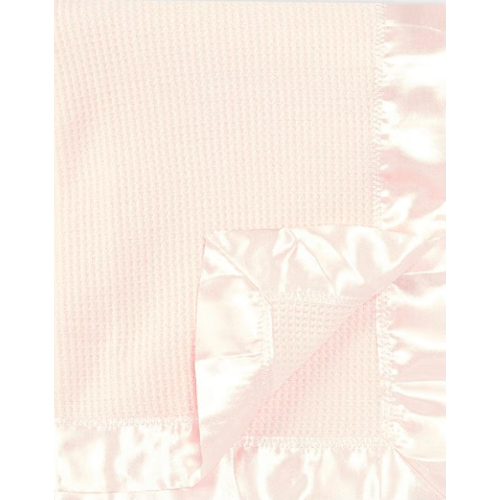 Baby Satin-Trim Blanket - Pink