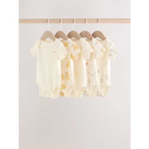 Bright Short Sleeve Baby Bodysuits 5 Pack