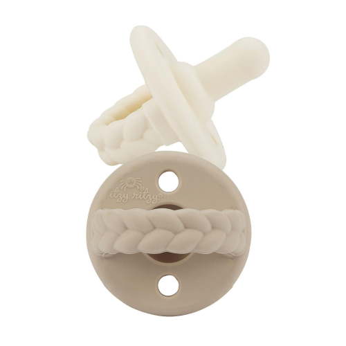 Itzy Ritzy Sweetie Soother 2 pack silicone pacifier toast and buttercream, Silicone Pacifier