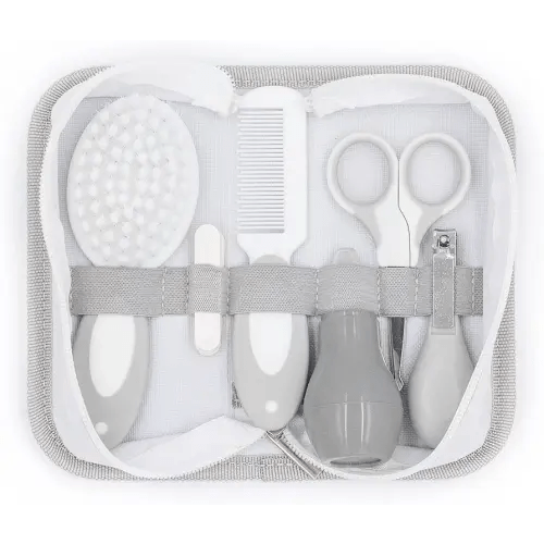 Baby Grooming Kit, Includes Baby Brush, Baby Comb, Nail Files, Nail Clippers, Safety Scissors, and Nasal Aspirator with Storage Case, Newborn Baby Essentials Set, Newborn Baby Gifts