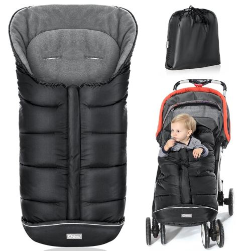 Orzbow Warm Bunting Bag Universal, Stroller Sleeping Bag Cold Weather,Waterproof Toddler Footmuff(Black)