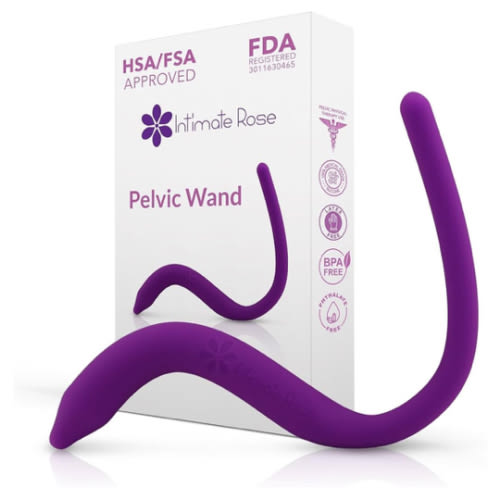Intimate Rose Pelvic Wand, Pelvic Floor Muscle Trigger Point Massager, Perineal Massage Tool for Pelvic Physical Therapy & Pain Relief, BPA-Free, Latex-Free, Standard (Non-Vibration)