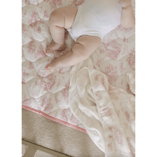 Spring Toile Pink Quilted Playmat