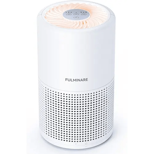 Air Purifiers for Bedroom, FULMINARE H13 True HEPA Filter, Quiet Air Cleaner With Night Light, Portable Small Air Purifier for Office Living Room, Remove 99.97% 0.01 Microns Dust, Smoke, Pollen