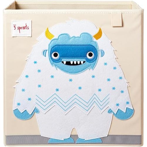 3 Sprouts Toy Storage Organizer: Toy Box Cube Organizer for Playroom, Nursery - Foldable Storage Bin - Yeti