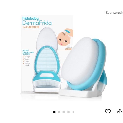 The 3-Step Cradle Cap System by Fridababy | DermaFrida The FlakeFixer | Sponge, Brush, Comb and Storage Stand for Babies with Cradle Cap : Amazon.com.au: Baby