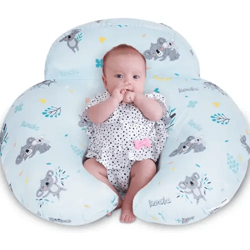 Nursing Pillow for Breastfeeding, Breastfeeding Pillows for More Support for Mom and Baby, with Plus Size Ergonomic Design and Removable Cotton Cover, Blue